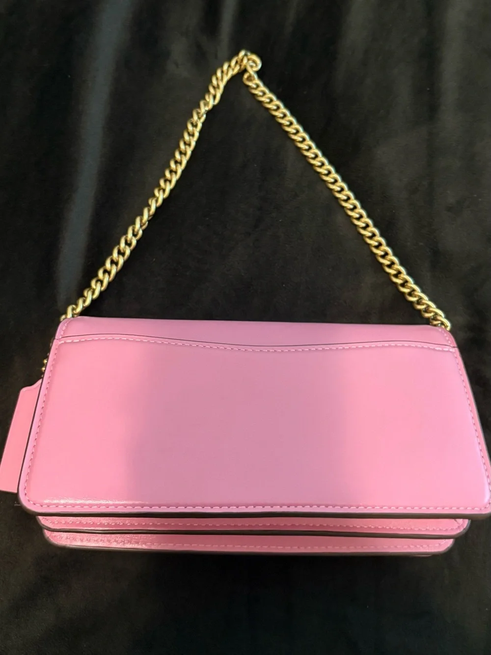Pink Gold-Accent Leather Coach Shoulder Bag